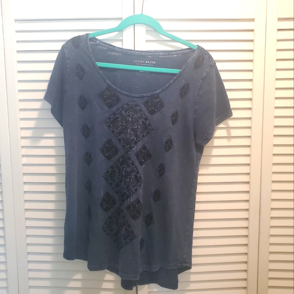 Lucky Brand Navy Classic Crew Tee Size L